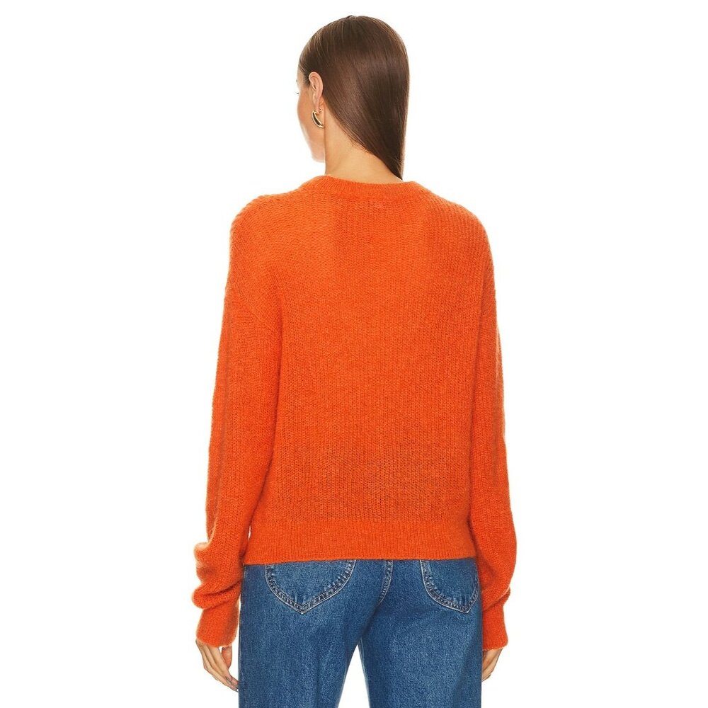 VERONICA BEARD Melinda Orange Ribbed-Knit Alpaca Blend Sweater SZ S NEW $478 - Picture 3 of 4